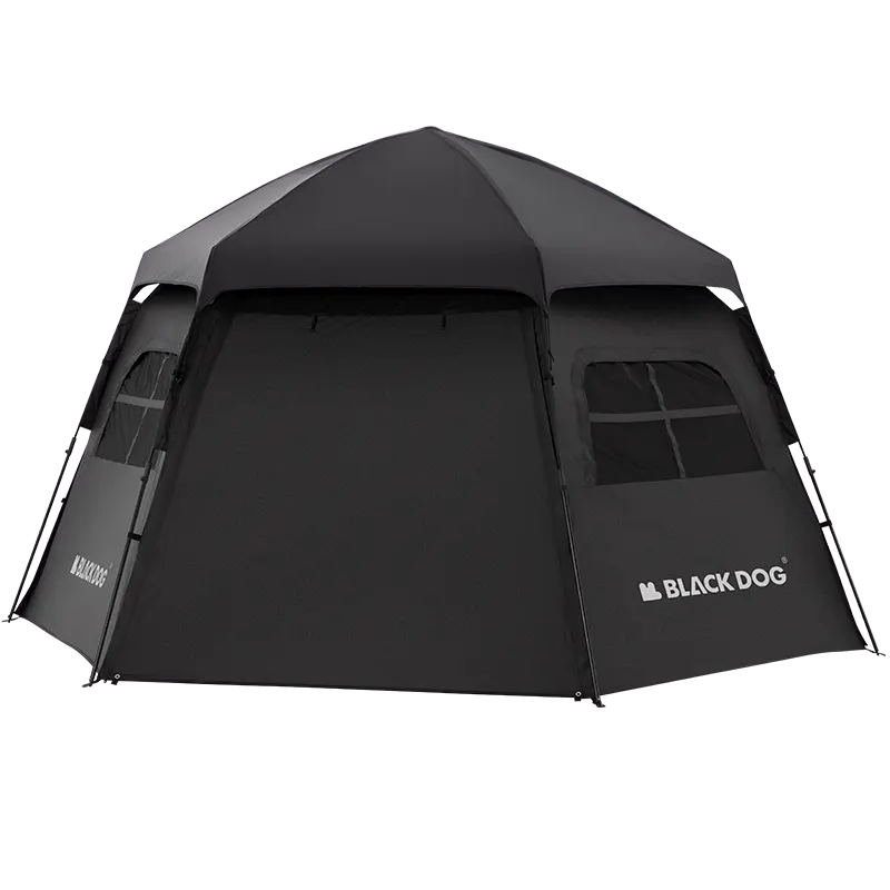 Blackdog 야외 육각형 자동 퀵 오픈 휴대용 접이식 비닐 태양 및 비 보호 캠핑 텐트