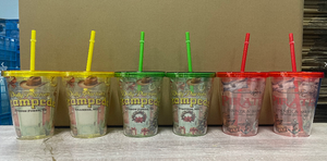 16/24oz tazza di carnevale a doppia parete BPA Free plastica Tumbler Custom inserto manica Design con paglia di colore e coperchio trasparente - Product Image 6