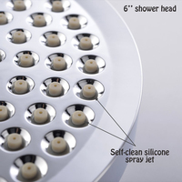 Pomme de douche de pluie moderne de luxe de 6 pouces, finition chromée, économie d'eau, pomme de douche de salle de bain pour appartement