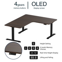 Cadre de bureau d'ordinateur debout réglable en hauteur en forme de L, table électrique intelligente à hauteur réglable, 3 pieds, bureau ergonomique debout