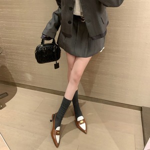 Versión en Piel de Vacuno~Sandalias Estilo Su <span class=keywords><strong>Yinyin</strong></span> para Primavera/Otoño con Punta en Pico, Tacón Fino, Diseño de Moneda Dorada Pequeña y Suela de Goma Abierta - Product Image 4