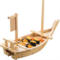 Harmony Restaurant japonais de haute qualité Restaurant descartable personnalisé 100CM Bateau à sushi en bois naturel