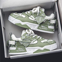 Nouvelles Chaussures de Marche Athlétiques Polyvalentes pour Hommes, Montantes, Style Skateboard, Plateforme Étudiante, Confortables, Respirantes, en Tissu Extensible et PU