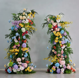 Hot Bán Quảng Trường Trắng Hoa Vòm Với Đứng Nhân Tạo Rose <span class=keywords><strong>Flower</strong></span> Backdrop Đám Cưới Trang Trí Sân Khấu Cho Đám Cưới Sân Khấu Trang Trí Nội Thất - Product Image 4