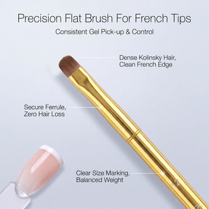 Ensemble de 5 pinceaux à ongles en gel Kolinsky plaqués or pour une manucure française précise et des extensions - Product Image 4