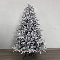 NINI Nouveau sapin de Noël artificiel floqué en PVC moderne de 120/150/180/210/240 cm pour l'extérieur