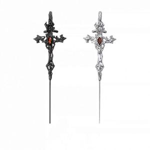 Joyería gótica encantadora para la oreja, delicados ganchos de luna para la oreja, pendientes de cruz de cuervo para mujer, accesorios de joyería para boda - Product Image 1