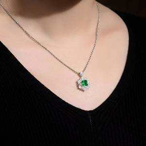 1.6ct <b>Solid</b> 18K <b>Gold</b> Natural VVG Emerald <b>Pendant</b> Set With 37pcs Diamonds Luxury Gala Necklace fine Jewelry manufacturer - Product Image 5
