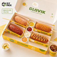 Boîte à Corndog en Papier Kraft Personnalisée Imprimée en Gros, Plateau à Hot-Dog pour Corndog Coréen, Emballage à Emporter pour Traiteur