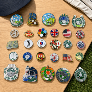 Marqueur de balle de golf personnalisé avec logo sur mesure, en métal émaillé magnétique, vente en gros, OEM, cadeau promotionnel pour tournoi, fournisseur d'usine - Product Image 1