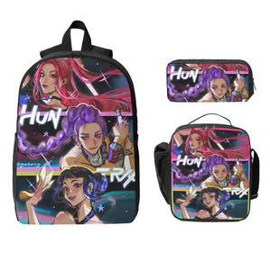 Mochila K-pop <span class=keywords><strong>Devil</strong></span> Hunter de alta calidad, bolso de tres piezas, mochila escolar para estudiantes, bolso ligero para viajes de ocio - Product Image 2