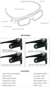 Pour lunettes <span class=keywords><strong>3D</strong></span> <span class=keywords><strong>Nvidia</strong></span> avec écran LCD 120Hz, lunettes <span class=keywords><strong>3D</strong></span> DLP Link, <span class=keywords><strong>vision</strong></span> <span class=keywords><strong>3D</strong></span> IR pour ordinateur, lunettes <span class=keywords><strong>3D</strong></span> Blueray - Product Image 6
