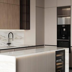 Mueble de Cocina a Medida con Diseño en Forma de U, Estilo Americano, con Panel <span class=keywords><strong>Empotrado</strong></span> y Isla, para Apartamentos en el Reino Unido - Product Image 4