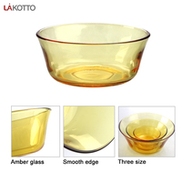 Verre Micro-ondes Au Four Ambre Bol Et La Plaque De Fixation Pour Salade Soupe Dîner Dans La Cuisine