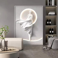 Peinture Art Déco Abstraite Nordique Moderne Entrée du Salon Peinture à Lumière Led