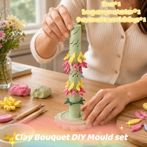 Nouveau kit de bricolage pour bouquet en argile tendance et écologique en PLA, peut <span class=keywords><strong>être</strong></span> utilisé comme décoration, livré avec des outils et des moules 3D - Product Image 1