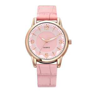 Montre pour femme à cadran créatif bicolore, bracelet en cuir tendance, montre à quartz pour femme - Product Image 5