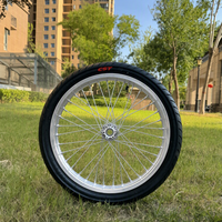 Jeu de roues Supermoto chromées argentées de 17 pouces, jeu de roues à rayons pour Surron Light Bee LBX Street