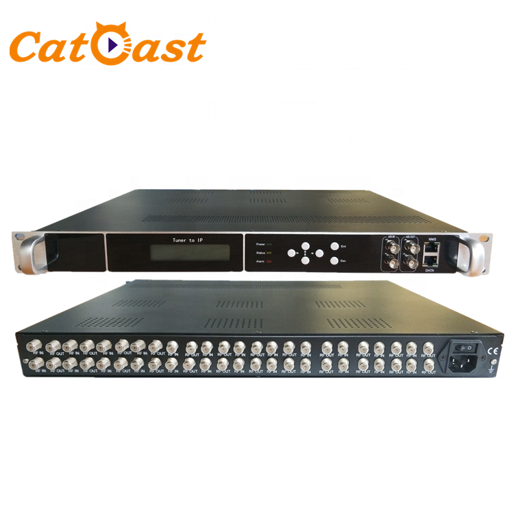 Кабельное ТВ Цифровой головной убор DVB к IP шлюзу 24 тюнер FTA спутниковый ресивер IRD