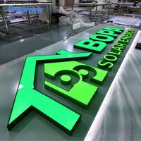 Enseigne lumineuse 3D LED pour station de recharge de véhicules électriques, lettres personnalisées en acier inoxydable et acrylique, pour extérieur