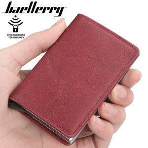 Baellerry Card Holder 4 Inch PU Leather <b>RFID</b> <b>Blocking</b> Credit Card <b>Wallet</b> Unisex - Product Image 5