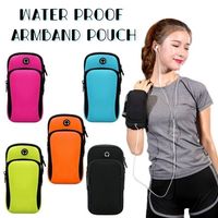 Casing Ponsel Lengan Olahraga Neoprene Tahan Lama, Jaring Bernapas, Tahan Air, Lubang Headset, Universal, Hitam Biru Hijau