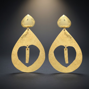 Pendientes Colgantes de Latón Chapado en Oro con Piedras Preciosas, Hechos a Mano, Estilo Boho Étnico, para Bodas y Fiestas - Product Image 3