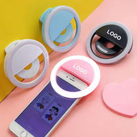 Mini anneau lumineux LED rechargeable portable avec clip pour téléphone, TikTok, vlog, vidéoconférence, maquillage, avec logo personnalisé
