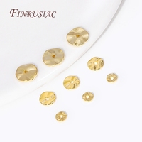 Séparateurs de perles rondes à friser en vague bricolage perles fabrication de bijoux 4/5/6MM 18K plaqué or vague perles entretoises plates