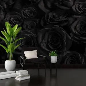 暗玫瑰背景3D数码印刷壁纸/剥皮乙烯基壁画