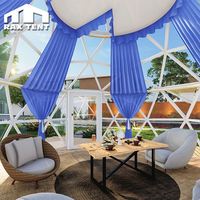Dôme géodésique en verre de 6 m et 7 m pour les fêtes et les salons de thé dans le jardin