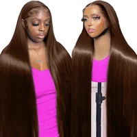 Perruques Châtain Chocolat Cheveux Humains 13x4 HD Lace Front Wig Brun Rougeâtre Cheveux Humains Péruviens Bruts Perruque Frontale Sans Colle Vente en Gros
