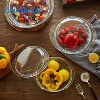 Casserole en verre transparent haute résistance au borosilicate pour la cuisson, avec couvercle en verre