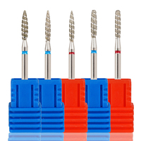 Foret à ongles diamanté de qualité supérieure, forme flamme rainurée, 3/32'', pour nettoyage des cuticules, outil de manucure professionnel pour salon, en promotion