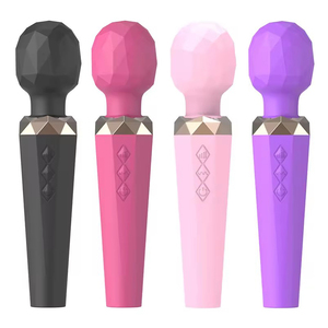 Masajeador de mano tipo varita con vibración potente, 20 modos, 8 velocidades, alivio muscular profundo, silencioso, recargable, de silicona para el cuerpo. - Product Image 1