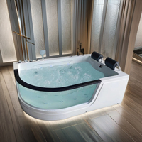 Baignoire Spa Intérieure en Acrylique Moderne, Hydrothérapie à Jets avec 10 Buses et Fonctions de Massage pour Hôtels et Salles de Bain