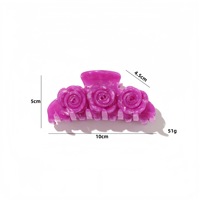 Épingle à cheveux populaire européenne et américaine Liwu avec fleurs 3D en acétate pour femme (pour l'arrière de la tête)