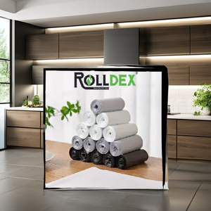 Grand sac poubelle parfumé en plastique vert de 3 gallons avec cordon de serrage pour la cuisine Doublures personnalisées compostables écologiques - Product Image 1