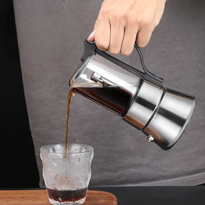 Cafetière italienne en verre borosilicate classique et en acier inoxydable, cafetière cubaine, cafetière à expresso, cafetière à moka pour cuisinière - Product Image 5