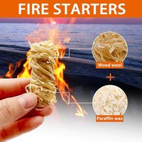 Vente chaude 100 pièces allume-feu bois laine rouleau 10 Min brûlant allume-feu Camping cuisson BBQ cheminée poêle sacs emballés