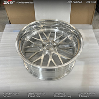 Jantes ZKR Deep Dish brossées avec centre chromé, 2 pièces, 20, 22, 24, 26 pouces, 6x135, 6x139.7, pour Ford F-150, GMC Silverado 1500