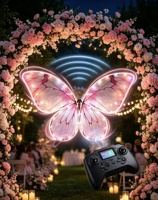Drone Papillon Bionique LED, Décoration de Fête, Ornements à Ailes Battantes Volantes pour Anniversaire, Mariage, Noël, Nouvel An, Festivals