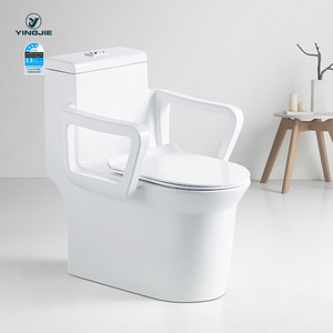 Tráng men gốm sứ vệ sinh một mảnh WC nhà vệ sinh người xử lý có thể truy cập nhà vệ sinh cao cho người khuyết tật tay vịn - Product Image 4