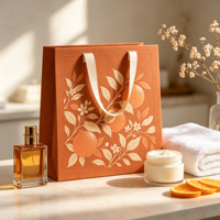 Sacs en papier personnalisés haut de gamme pour produits de beauté avec poignées en ruban, fabrication artisanale de qualité supérieure et sacs de shopping laminés brillants