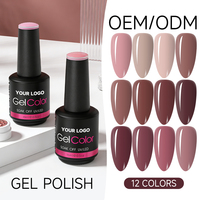 Bouteilles de vernis à ongles en gel en gros pour usine OEM, fournitures de 15 ml pour la peinture d'ongles, vernis à ongles gel UV personnalisé avec marque privée