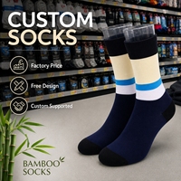 Chaussettes en bambou respirantes personnalisées pour hommes, mi-mollet, chaussettes de travail en coton/fibre de bambou tricotées, en vente
