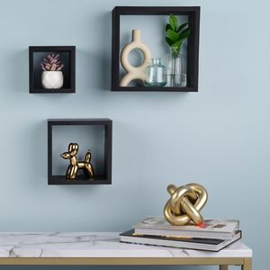 Vente en gros étagères murales noires pour salle de bain étagère caddie de <span class=keywords><strong>douche</strong></span> étagère murale en <span class=keywords><strong>bois</strong></span> couches - Product Image 5