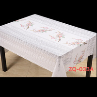 137cm blanc fleur conception PVC plastique dentelle imperméable réutilisable nappe pour fête mariage Banquet utilisation