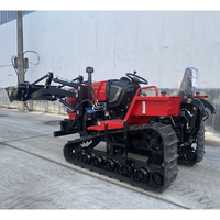 Traktor Crawler Kecil 50HP untuk Kebun dan Perkebunan, Mini Traktor dengan Rotary Tiller Plow dan Berbagai Mesin Pertanian