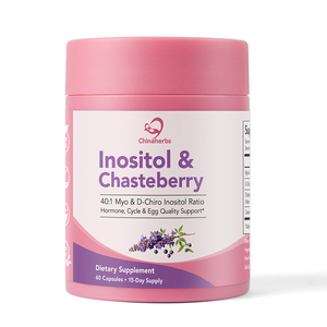 Chinaherbs Inositol & Chasteberry Capsules 60 Count 15-Day Supply Hormone Cycle Support for Women Dietary <b>Supplement</b> - Product Image 1